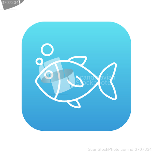 Image of Little fish under water line icon.