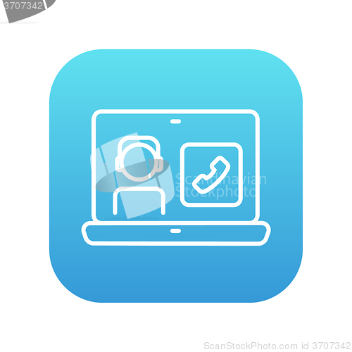 Image of Online education line icon.