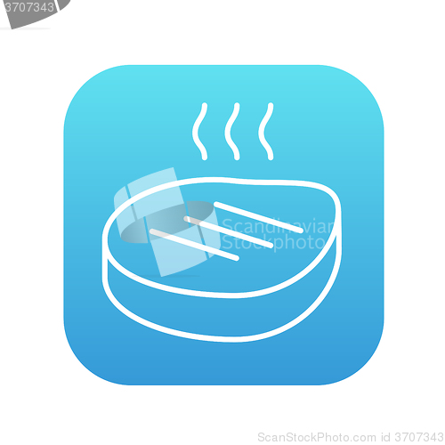 Image of Grilled steak line icon.