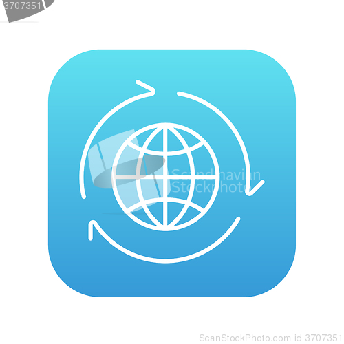 Image of Globe with arrows line icon.