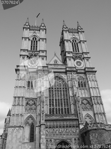 Image of Black and white Westminster Abbey in London