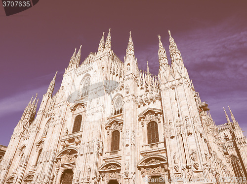 Image of Retro looking Milan Cathedral