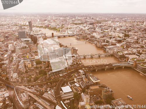 Image of Retro looking Aerial view of London