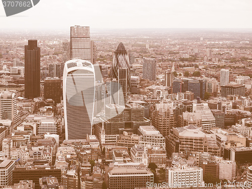 Image of Retro looking Aerial view of London