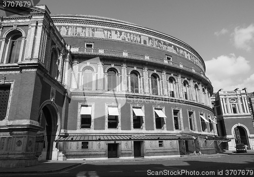 Image of Black and white Royal Albert Hall in London