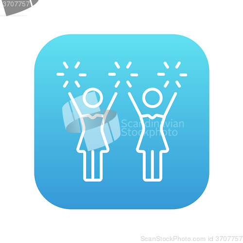 Image of Cheerleaders line icon.