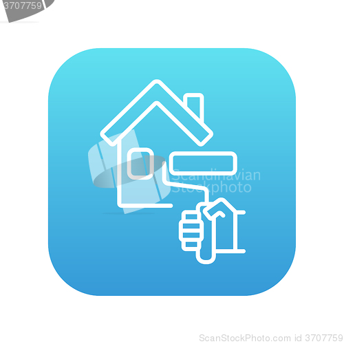 Image of House painting line icon.