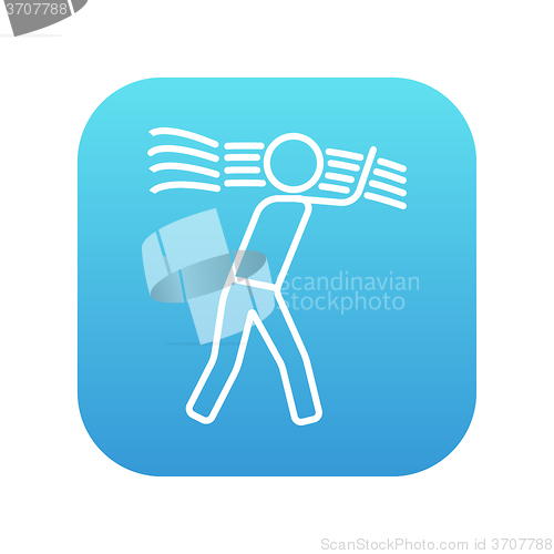 Image of Man carrying wheat line icon.