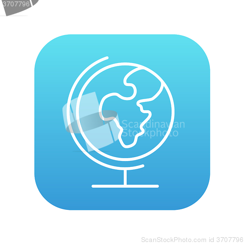 Image of World globe on stand line icon.