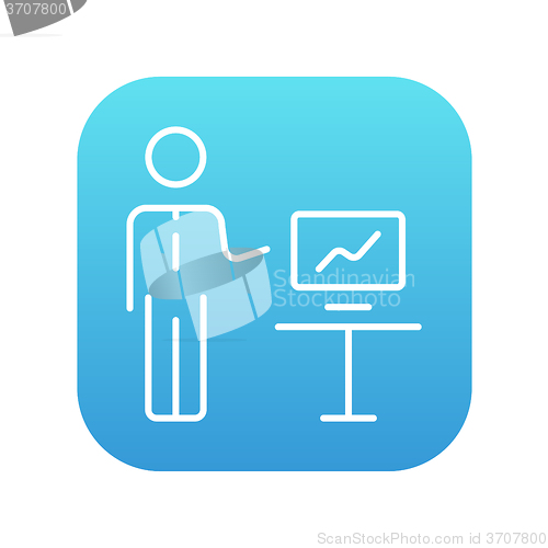 Image of Business presentation line icon.