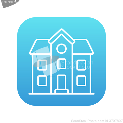 Image of Two storey detached house line icon.