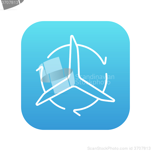 Image of Windmill with arrows line icon.