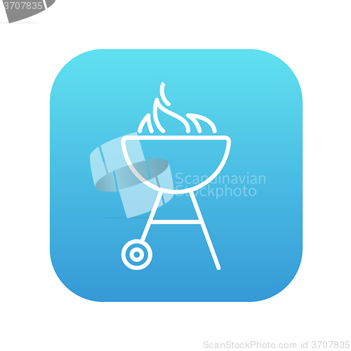 Image of Kettle barbecue grill line icon.