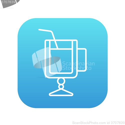 Image of Glass with drinking straw line icon.