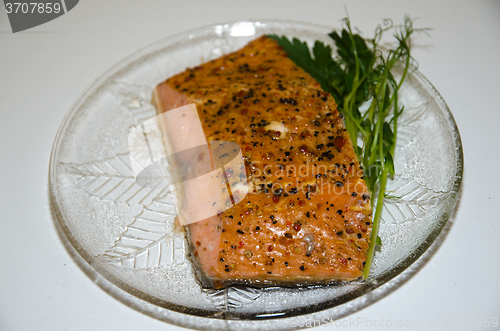 Image of Smoked salmon on a plate