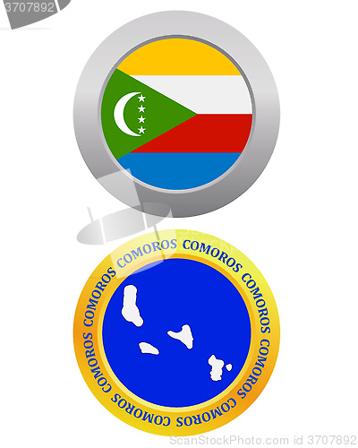 Image of button as a symbol  COMOROS