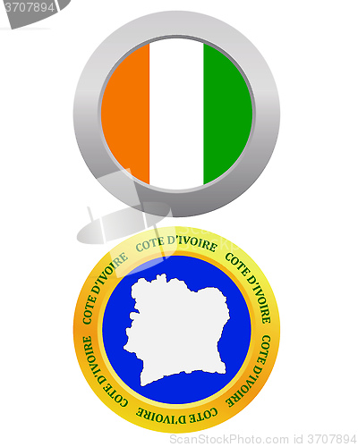 Image of button as a symbol  COTE D'Ivoire