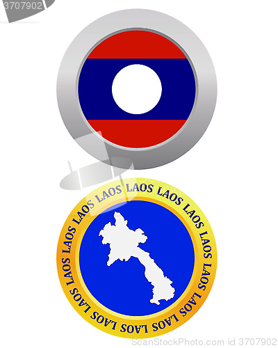 Image of button as a symbol  LAOS