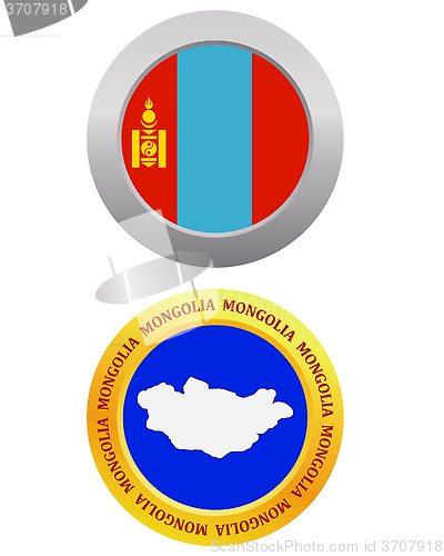 Image of button as a symbol  MONGOLIA