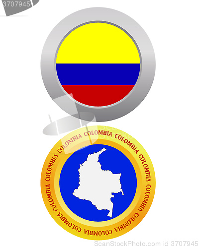 Image of button as a symbol COLOMBIA