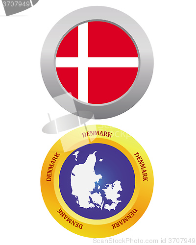 Image of button as a symbol DENMARK