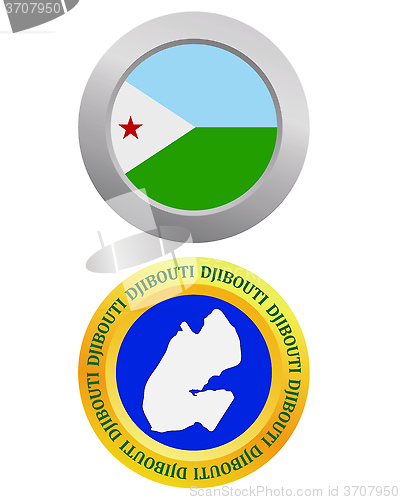 Image of button as a symbol DJIBOUTI