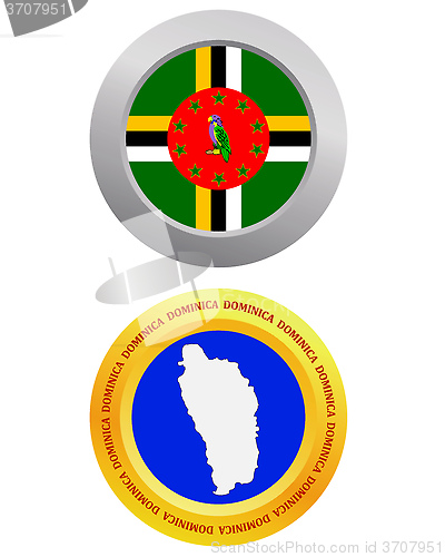 Image of button as a symbol DOMINICA
