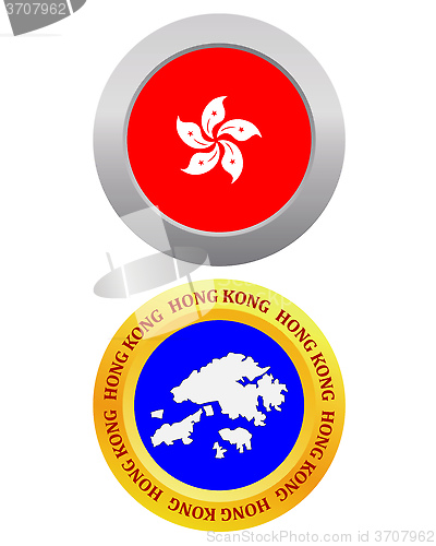 Image of button as a symbol HONG KONG