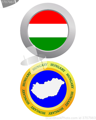 Image of button as a symbol HUNGARY