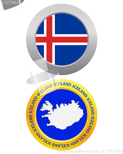 Image of button as a symbol ICELAND