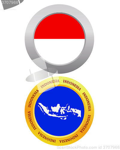 Image of button as a symbol INDONESIA