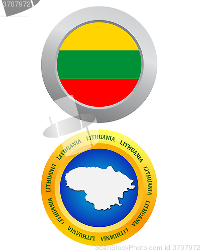 Image of button as a symbol LITHUANIA