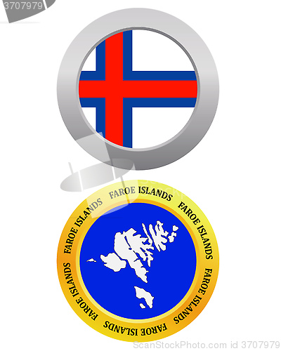 Image of button as a symbol map Faroe Islands