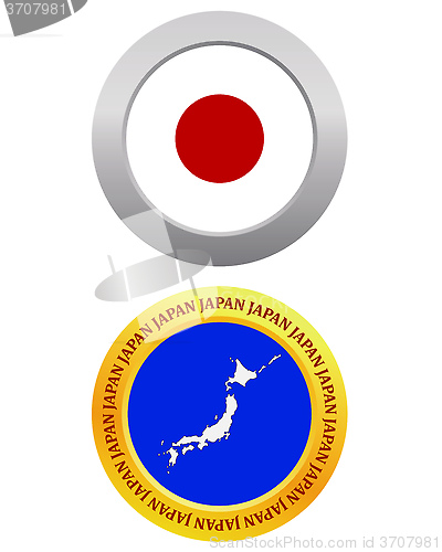 Image of button as a symbol map JAPAN