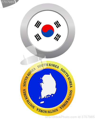 Image of button as a symbol map SOUTH KOREA