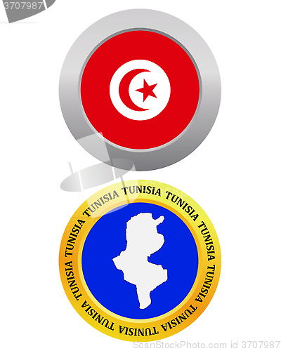 Image of button as a symbol map TUNISIA