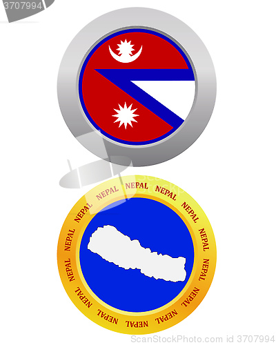 Image of button as a symbol NEPAL