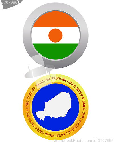 Image of button as a symbol NIGER