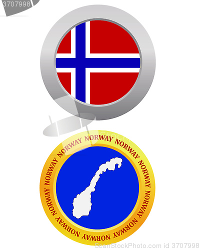 Image of button as a symbol NORWAY
