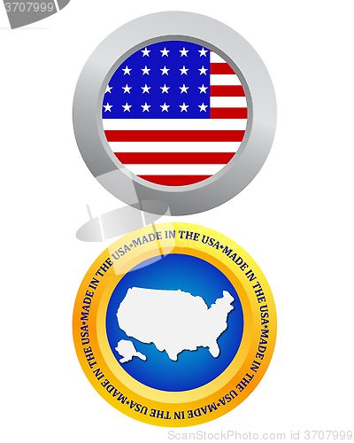 Image of button as a symbol of America