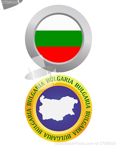 Image of button as a symbol of Bulgaria