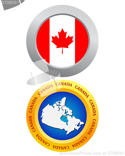 Image of button as a symbol of Canada