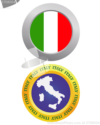 Image of button as a symbol of Italy