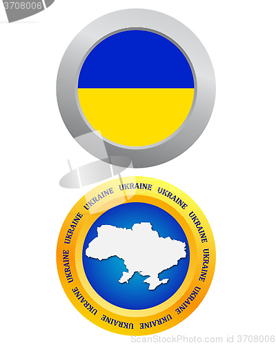 Image of button as a symbol of Ukraine