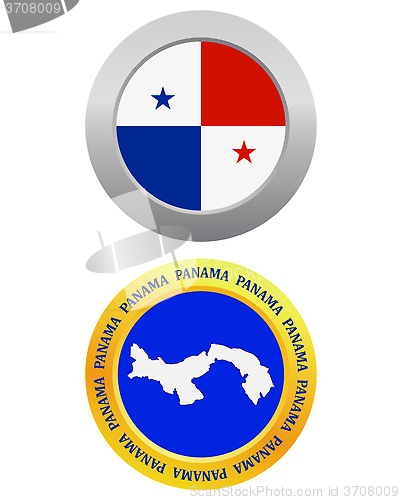 Image of button as a symbol PANAMA