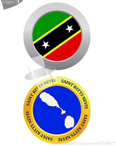 Image of button as a symbol SAINT KITTS NEVIS