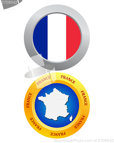 Image of buttons as a symbol of France