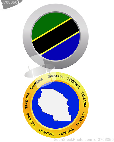 Image of button as a symbol map of the Tanzania 