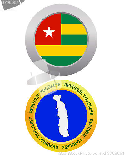 Image of button as a symbol map of the Togolese Republic