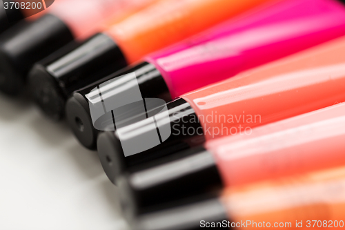 Image of close up of lip gloss tubes